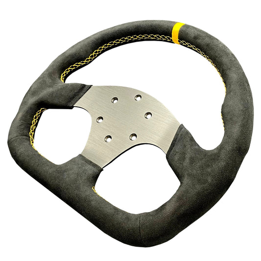 Advanced D-Shape Synthetic Suede Steering Wheel (330mm)